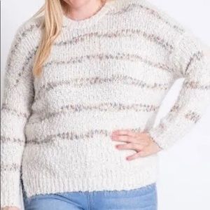 DAVI & DANI PLUS SIZE STRIPED SIDE SLIT SWEATER.SIZE 3 XL